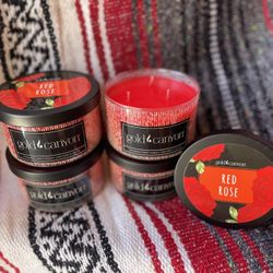 4 New Gold Canyon Candle -Red Rose 🌹 10oz~3 Wick