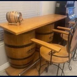 Jack Daniels Barrel Bar Stools And End Tables