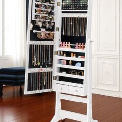 Freestanding Jewelry Armoire w/ Mirror, Tons of Storage – Excellent Condition!