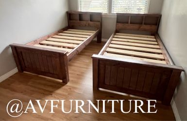 2 Solid Wood Twin Bed Frames