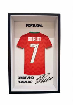 Portugal Ronaldo 7 Jersey Shadow Box - 3D Printed - Fan Art Display