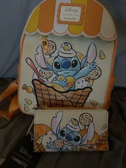 Loungefly Candy Corn Sundae Stitch BackPack & Wallet