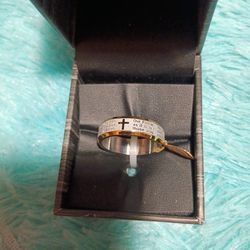 New In Box Stainless Steel Two Tone Band Has The "Our Fathers Prayer Mpu Serious Buyers Don't Deliver Cash Only Price Firm