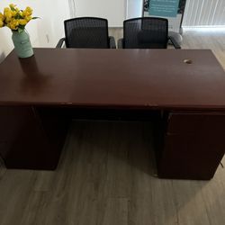 Desk With Two Chairs 