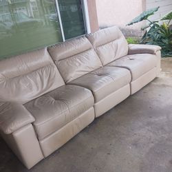 Beige Recliner Electric Rest Arm Storage