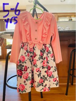 2 cute pink and purple floral dresses
