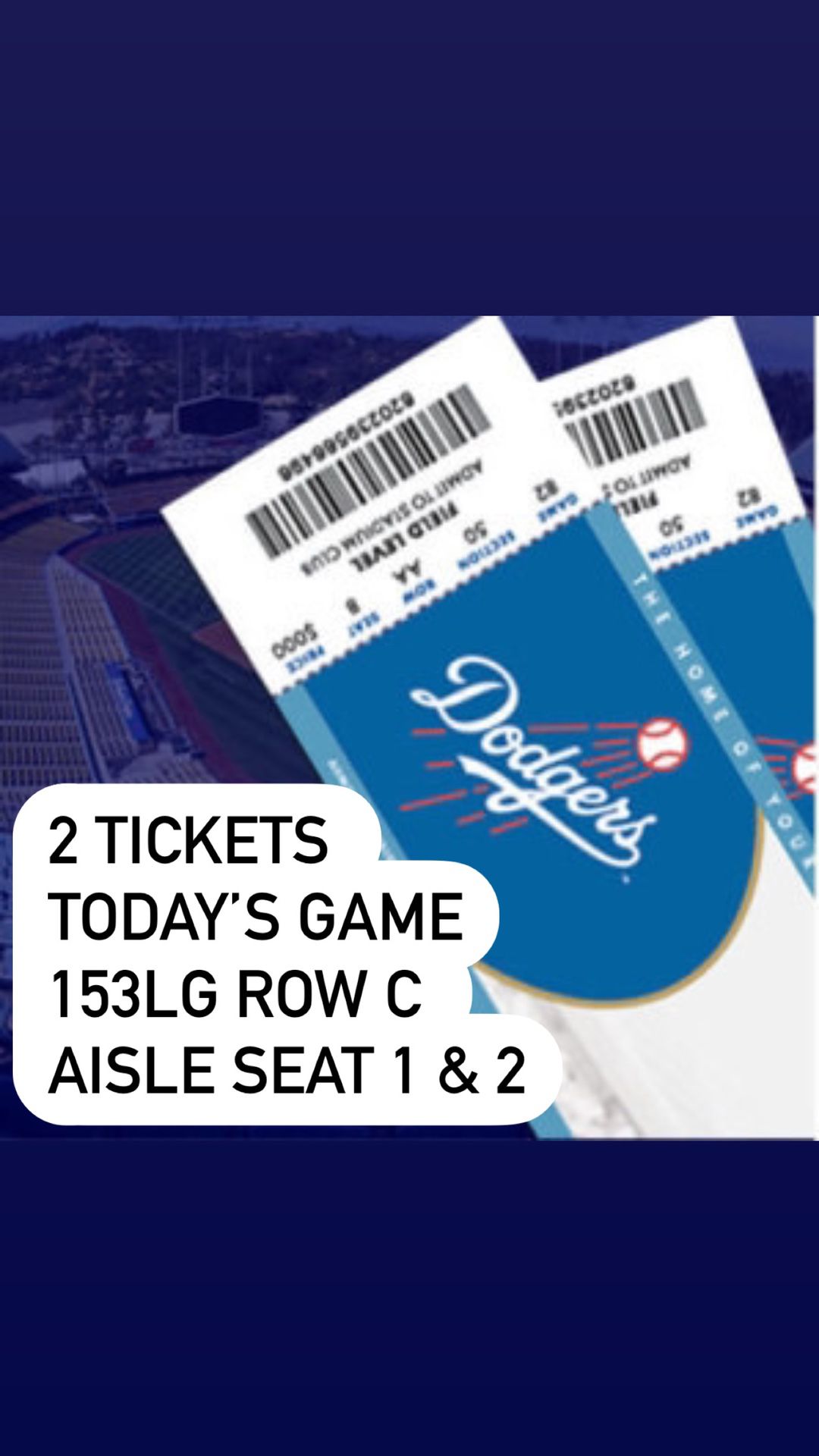TODAY MAY 22 DODGERS TICKETS 
