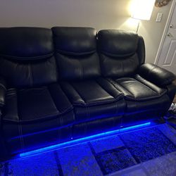 Leather Reclining Sofa And Chair 