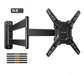 Basics Soporte de pared articulado de movimiento completo, con giro e inclinación, para televisores de 26" a 55" y paneles planos de hasta 80 libras