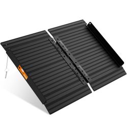 Black Aluminum Ramp 2FT, With Non-Slip Surface Wheelchair Ramp, Folding Portable Wheelchair Ramps for Home Steps,Scooter Ramp for Car, Stairs, Doorway