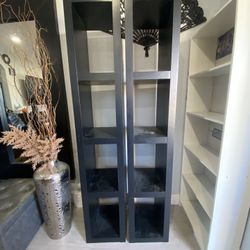 2 Black Bookshelves 