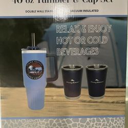 New Tommy Bahama Tumbler & Cup Set 