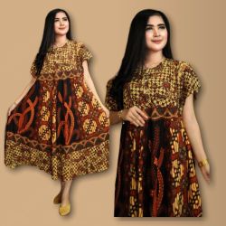 Original Batik Umbrella Dress Adjustable Size With Belt 