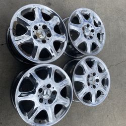 4 — 16x7 5x112 5x4.41 Stock Mercedes S500 Wheels Rims Chrome !!!!