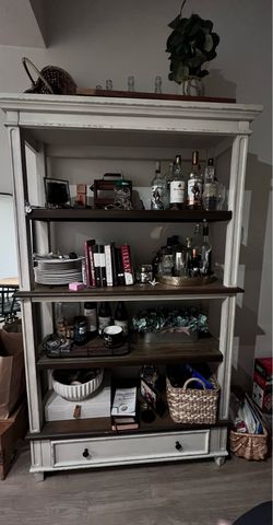 4 tier wood shelf.