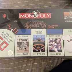 MONOPOLY SAN FRANCISCO GIANTS EDITION (BOARD GAME) NEW 