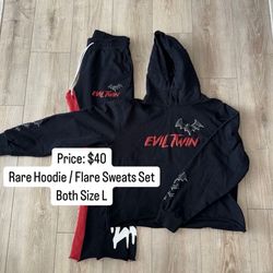$40 | ⚫️ EVILTWIN Hoodie & Flare Sweats Set