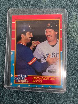 1986 Fleer World Series Hernandez and Boggs Baseball Card