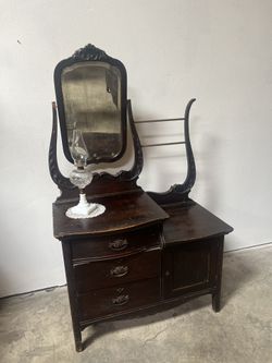 Antique Oak Commode Dresser Wash Stand 