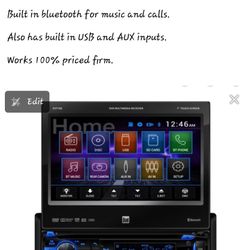 7" Flip Out Touch Screen Bluetooth Radios