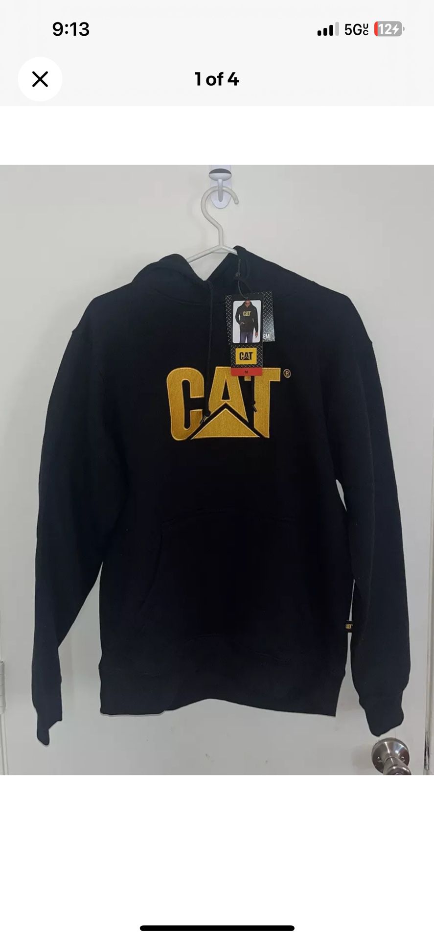 Caterpillar Mens CAT Trademark Hoodie Sweatshirt Embroidered Logo Size Medium Men 