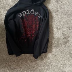 Red Rhine Stone Spider Hoodie 