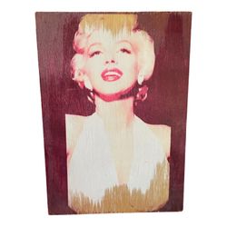 Small Antique HandPainted Marylin Monroe wood pic