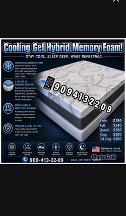 Queen Cooling Gel Hybrid Memory Foam Mattress!