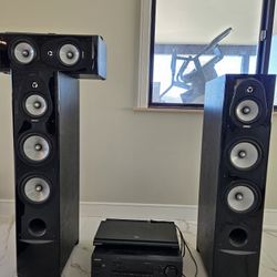 Onkyo Receiver And Energy Speakers With Center Speaker And Samsung DVD