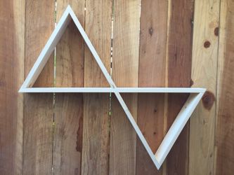 Wooden triangle shelf