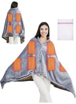 Cordless Portable Wearable Heated Throw Blanket