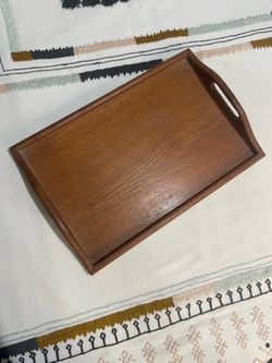 Vintage Wood Serving Tray with Handles