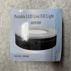 HONDO Portable LED Ring Light Live Fill Light White/Black HD-RL-10R08 Dimmable