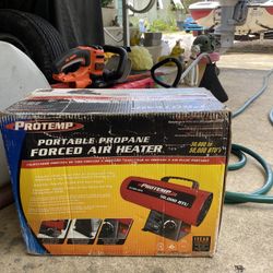 Pro temp propane heater for shop or garage 50000 btu only used2 times I sold business and don’t need