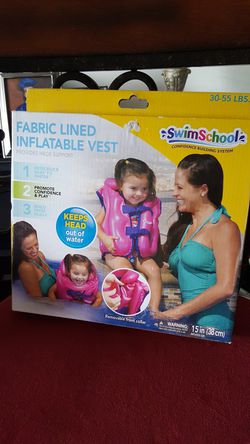 Fabric lined inflatable vest 30-55 lbs