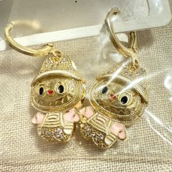 Stainless Steel High Quality Gold #Labubu Set Earrings & Pendant 