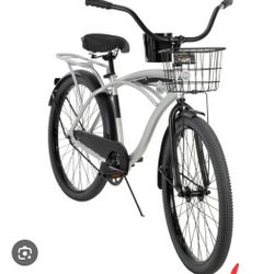 Huffy 26 In. Nel Lusso Men’s Beach Cruiser Bike, Silver