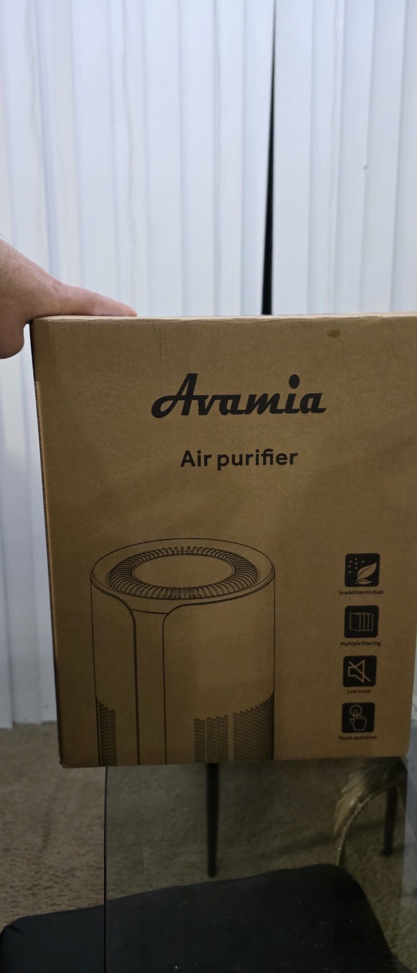 Avamia Air Purifier for Large Rooms up to 1100 Sq Ft, H14 HEPA Filter Air Purifiers for Bedroom with 360° Air Inlet, Compact Portable Cleaner for Pets