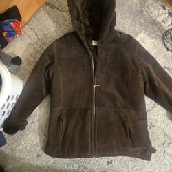 Brown Suede Furry Lined Ladies Jacket