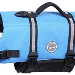 Brand new blue Vivaglory Ripstop Dog Life Vest -Reflective/Adjustable wi/Rescue Handle size small