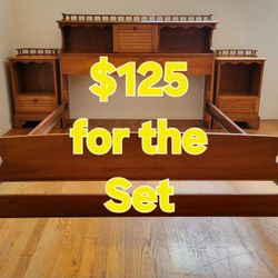 VINTAGE  WOODEN  BEDROOM  SET 