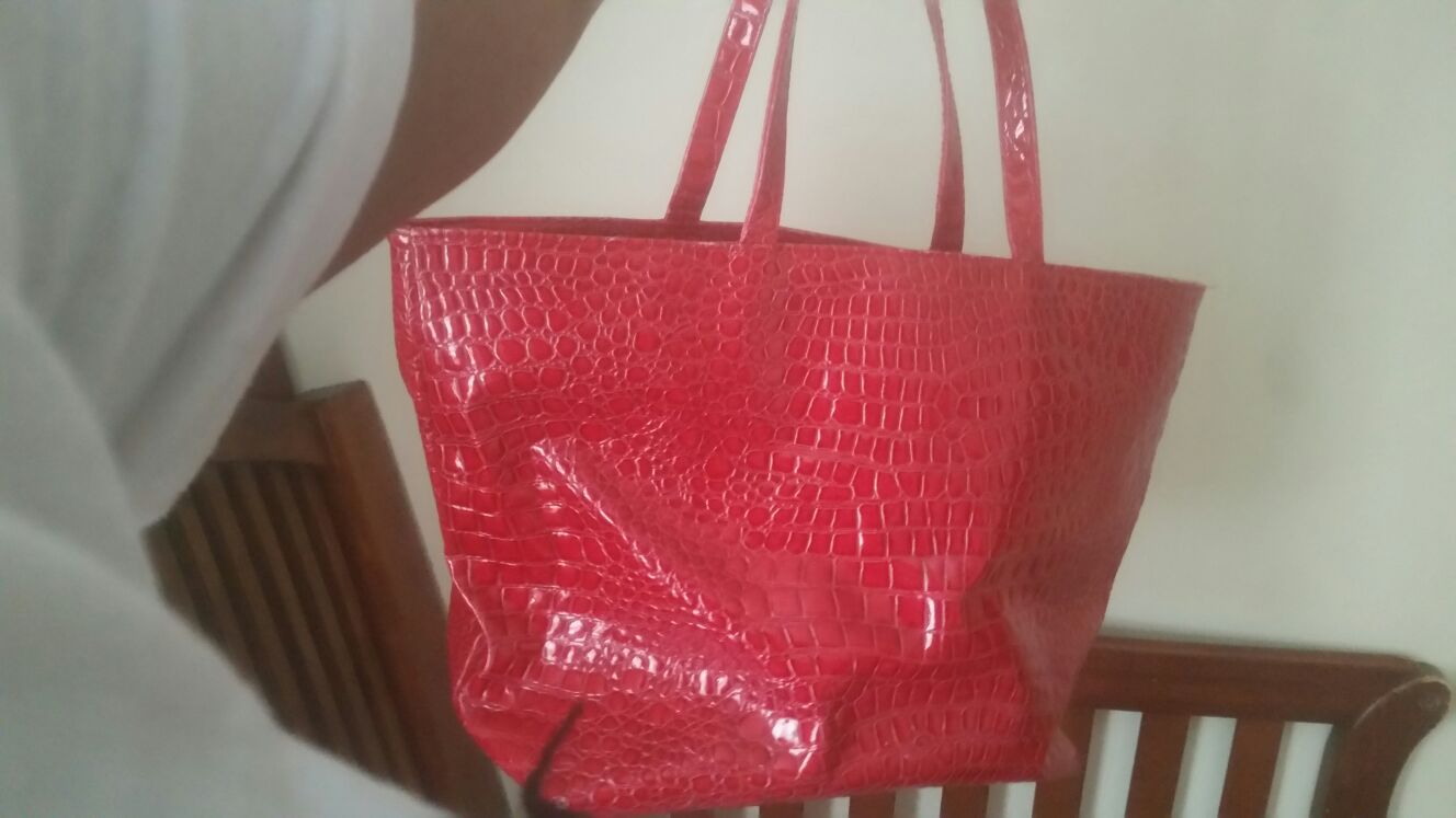 Bath and body works red leather purse
