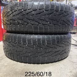 (2) - 225/60/18 Nokian Norman Snow Tires