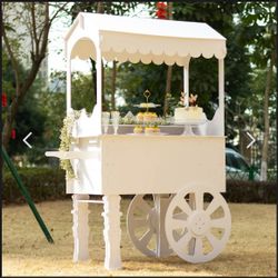 6ft White Candy Cart With Shelfs 