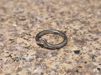 Stainless Steel V Shaped Silver Band - Size 5