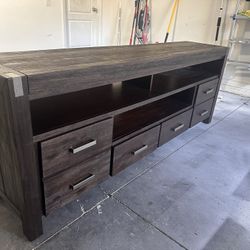 large Tv Entertainment Center Console - Solid Wood