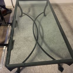 Cast Iron Glass Coffee Table 