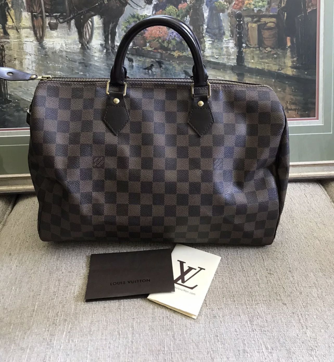 ❤ Louis Vuitton Speedy 35 Damier Ebene Handbag With Receipt 100 Percent Authentic 