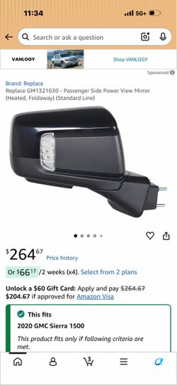 For gmc sierra driver side mirror