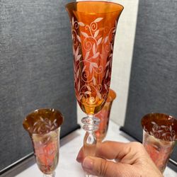 Venetian Ruby Fluted Champagne by Rogaska